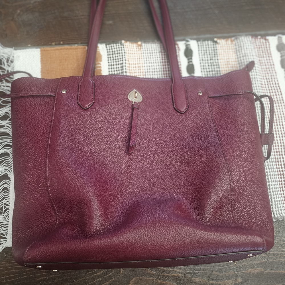 Kate Spade Burgundy Leather Tote Bag